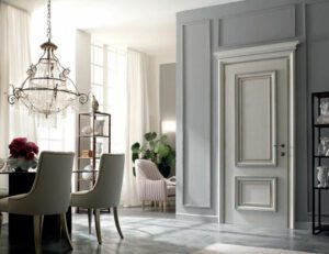 Amantea 1314/QQ Spugnato pergamena con profili grigio e azzurro